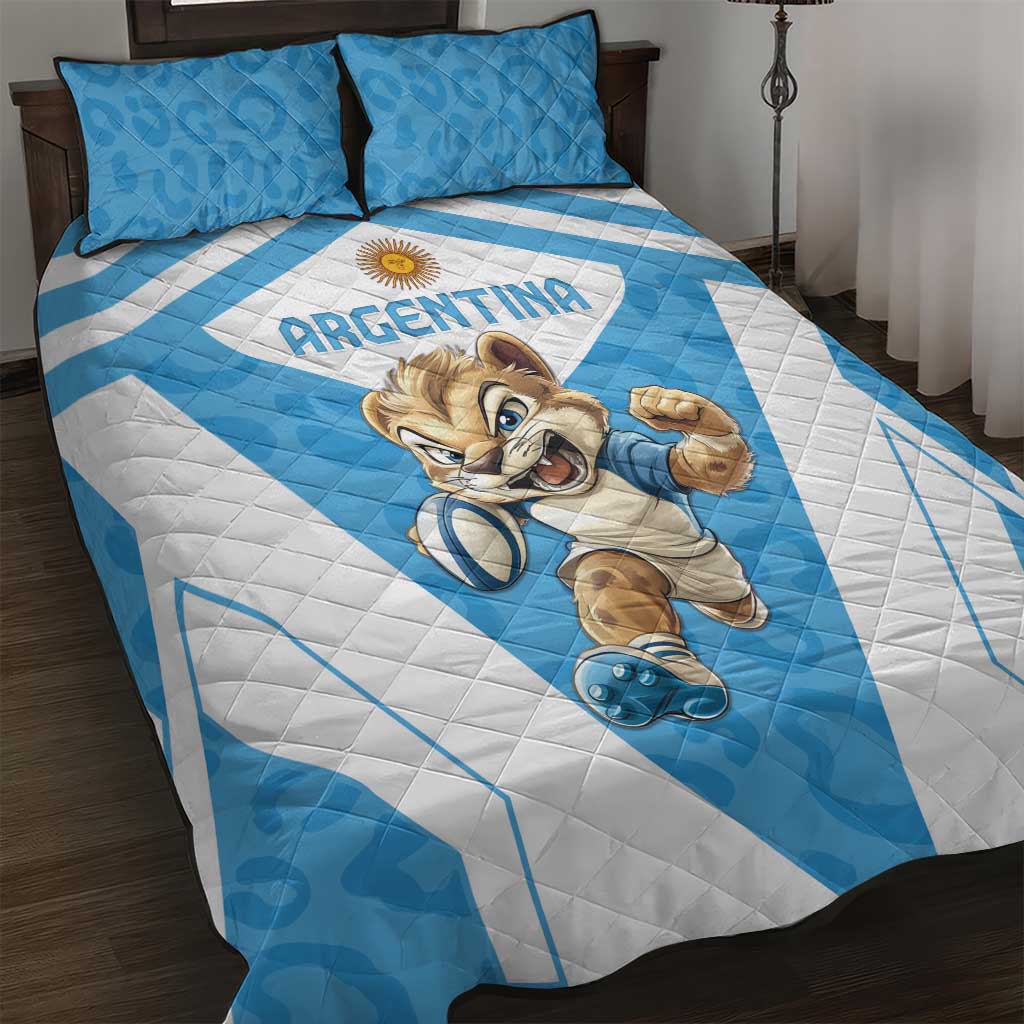 Argentina Rugby 2024 Quilt Bed Set Go Los Pumas Leopard Pattern LT05 - Wonder Print Shop