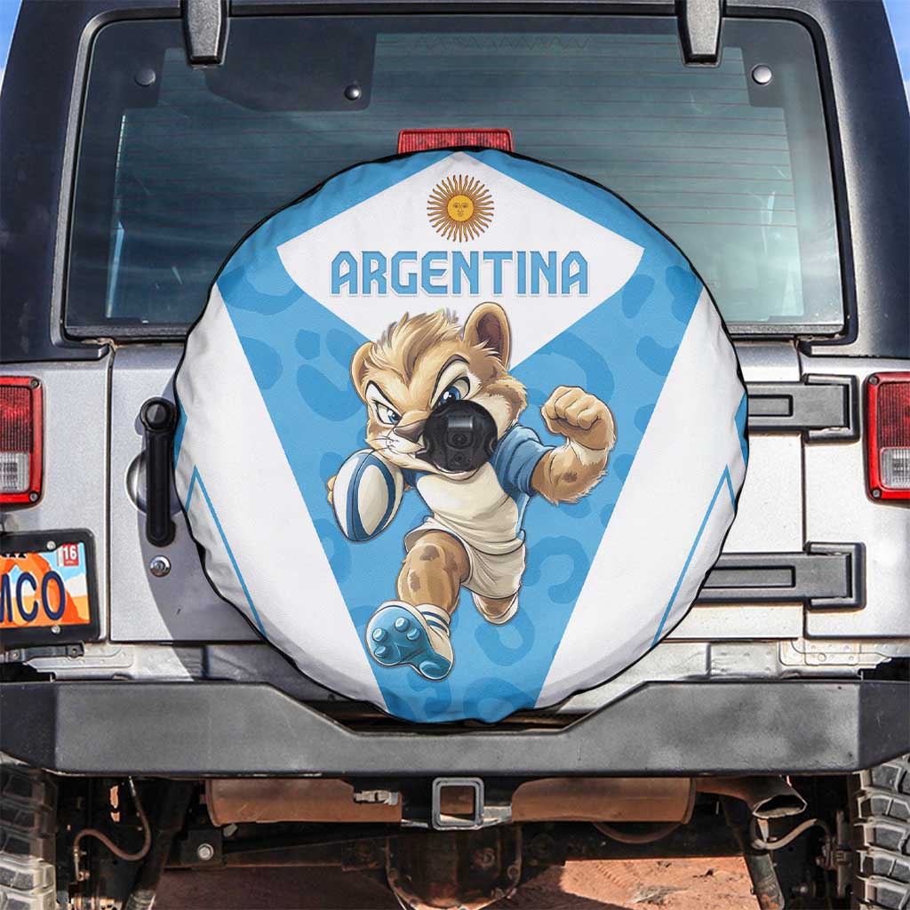 Argentina Rugby 2024 Spare Tire Cover Go Los Pumas Leopard Pattern