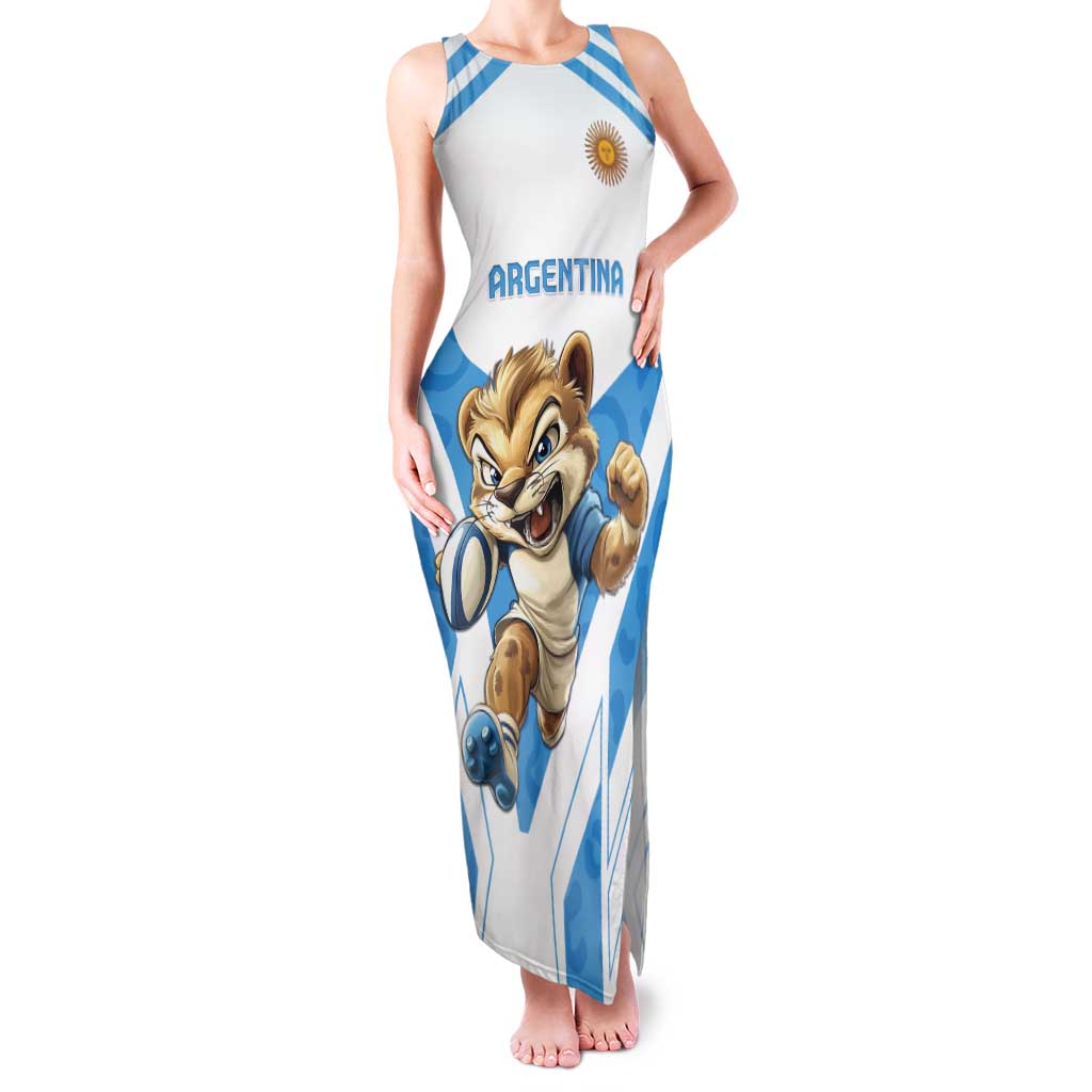 Custom Argentina Rugby 2024 Tank Maxi Dress Go Los Pumas Leopard Pattern LT05 - Wonder Print Shop