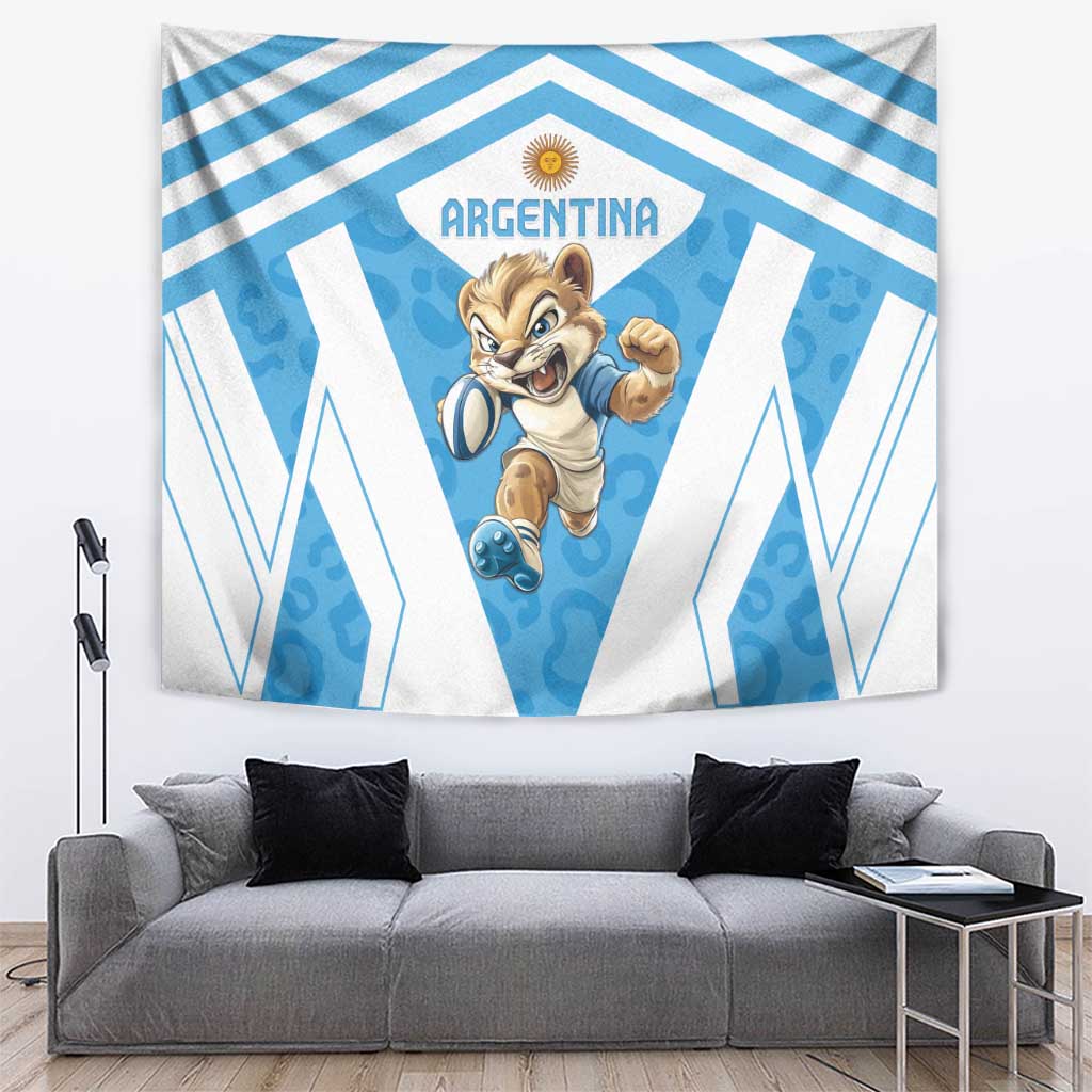 Argentina Rugby 2024 Tapestry Go Los Pumas Leopard Pattern