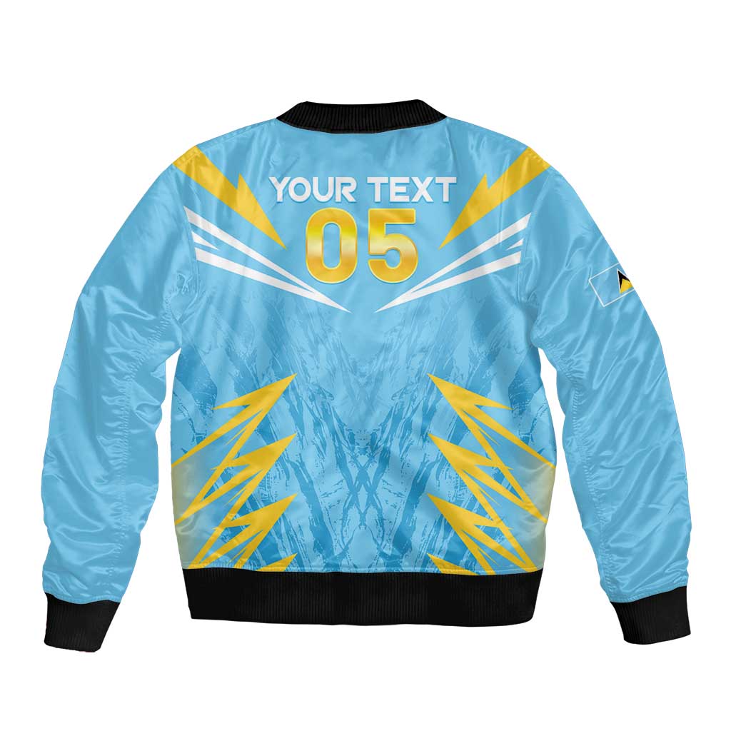 Custom Kings Saint Lucia Cricket Bomber Jacket Rise To Victory - Wonder Print Shop