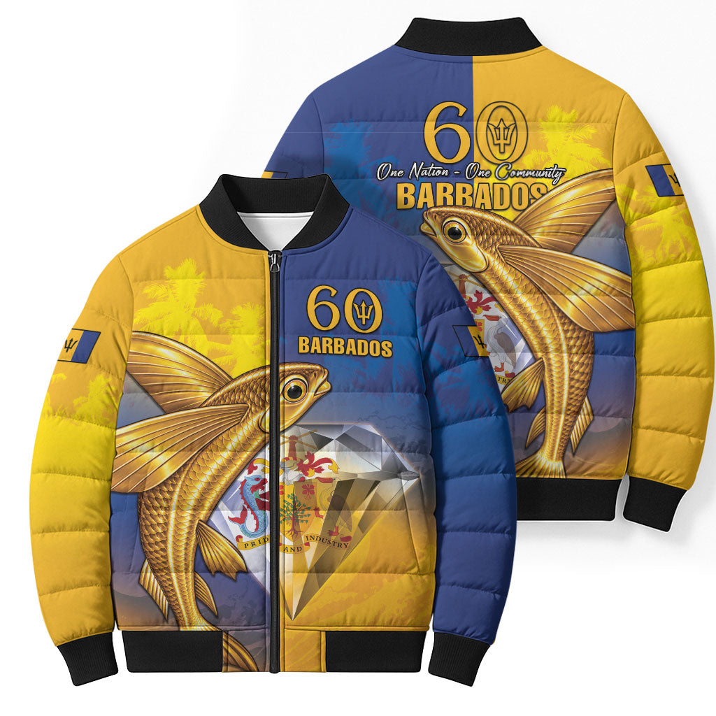 Barbados 60th Independence Diamond Jubilee Bomber Puffer Jacket