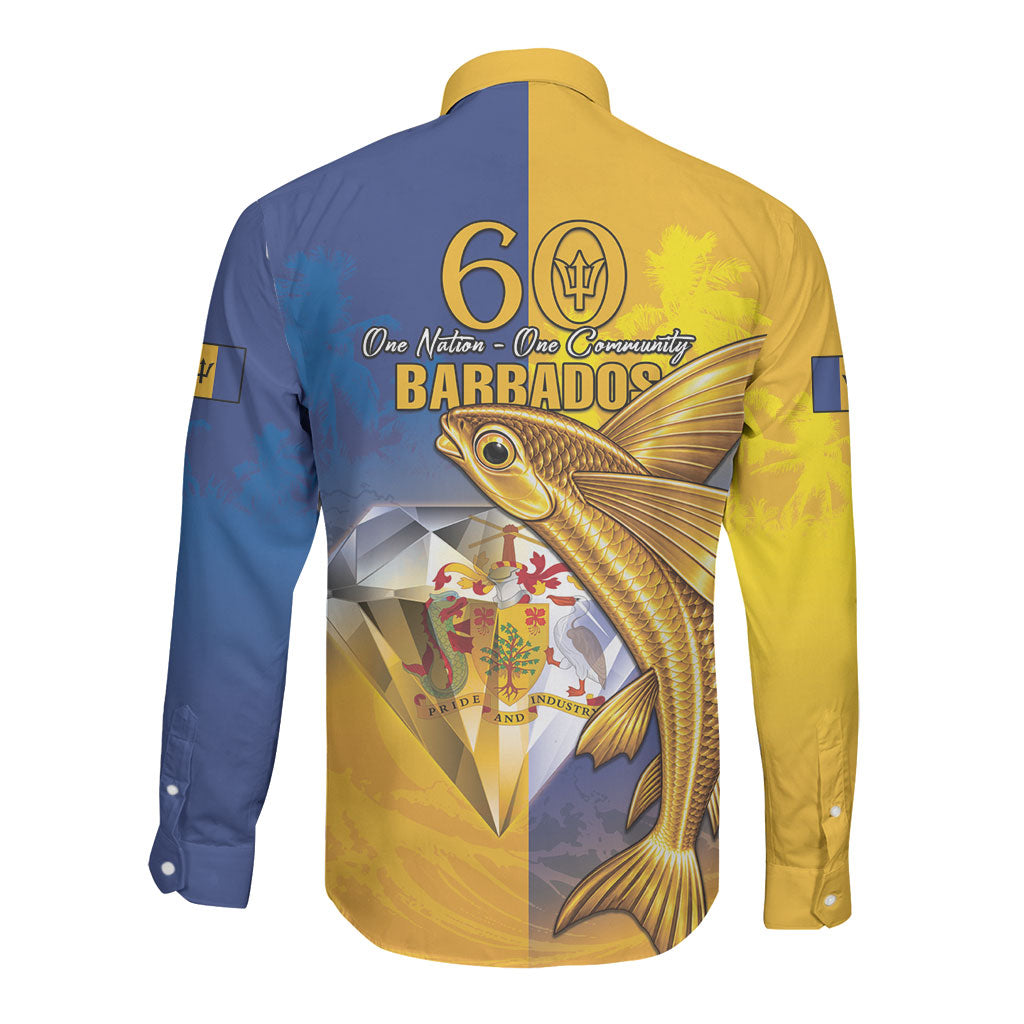 Barbados 60th Independence Diamond Jubilee Long Sleeve Button Shirt