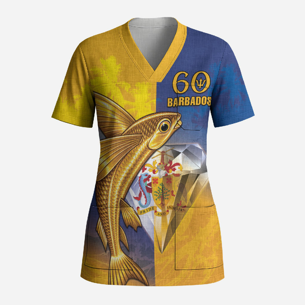 Barbados 60th Independence Diamond Jubilee Scrub Top