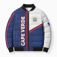 Custom Cape Verde Football Bomber Puffer Jacket Unique Style - Wonder Print Shop