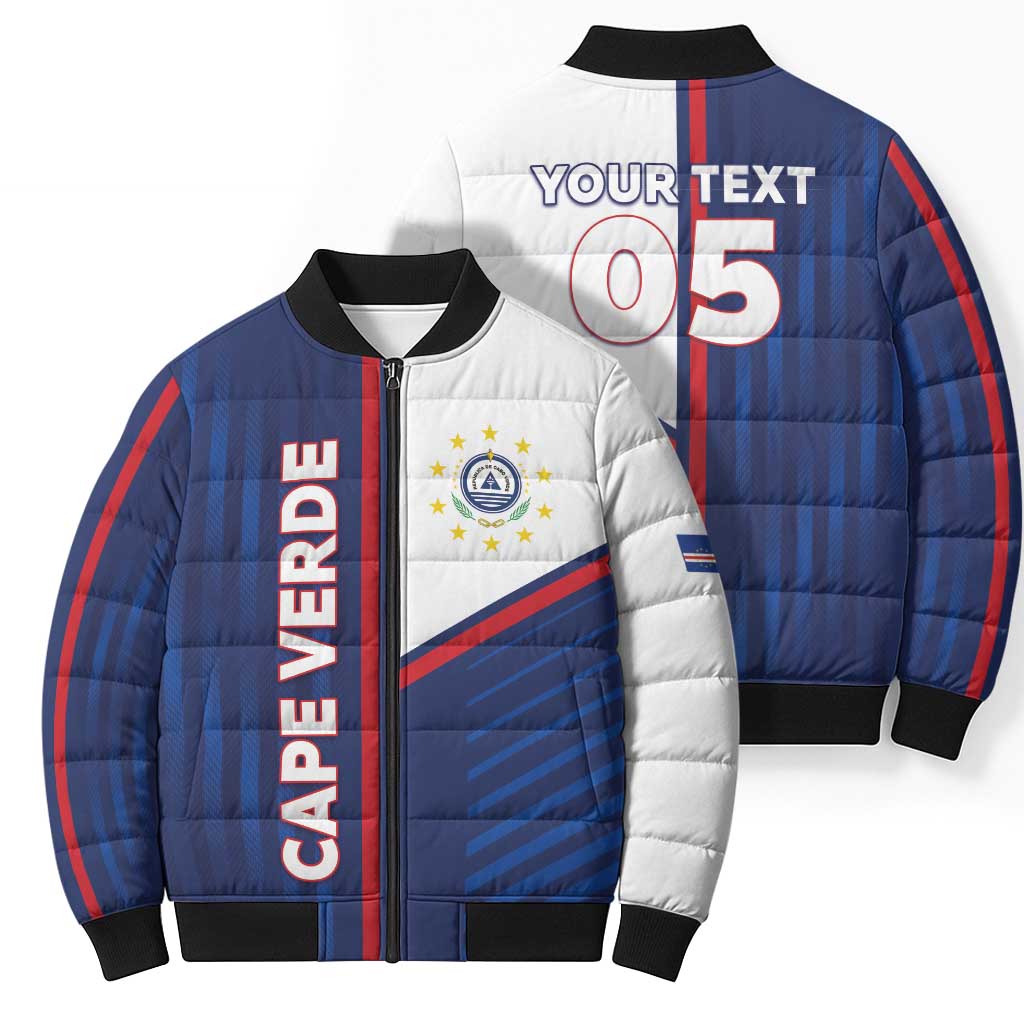 Custom Cape Verde Football Bomber Puffer Jacket Unique Style - Wonder Print Shop