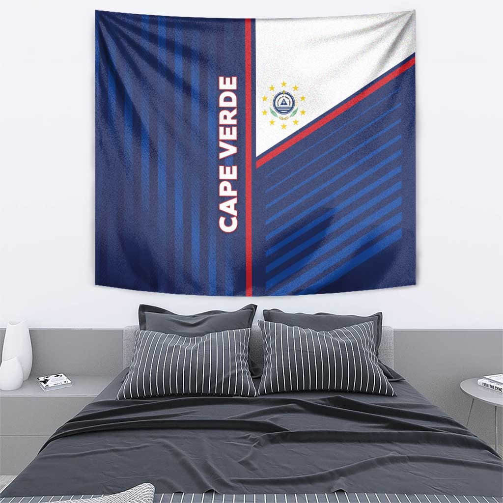 Cape Verde Football Tapestry Unique Style - Wonder Print Shop