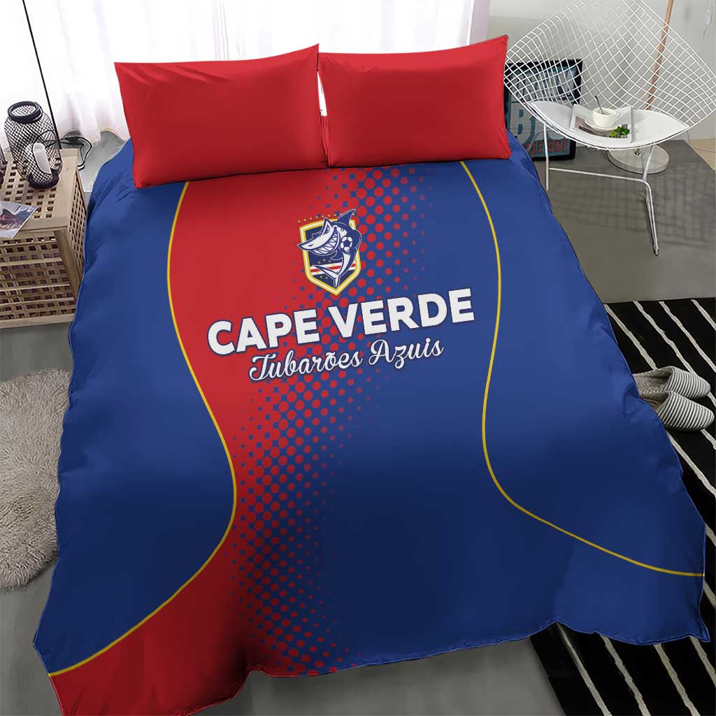 Cape Verde Football Bedding Set Blue Sharks Make History - Wonder Print Shop