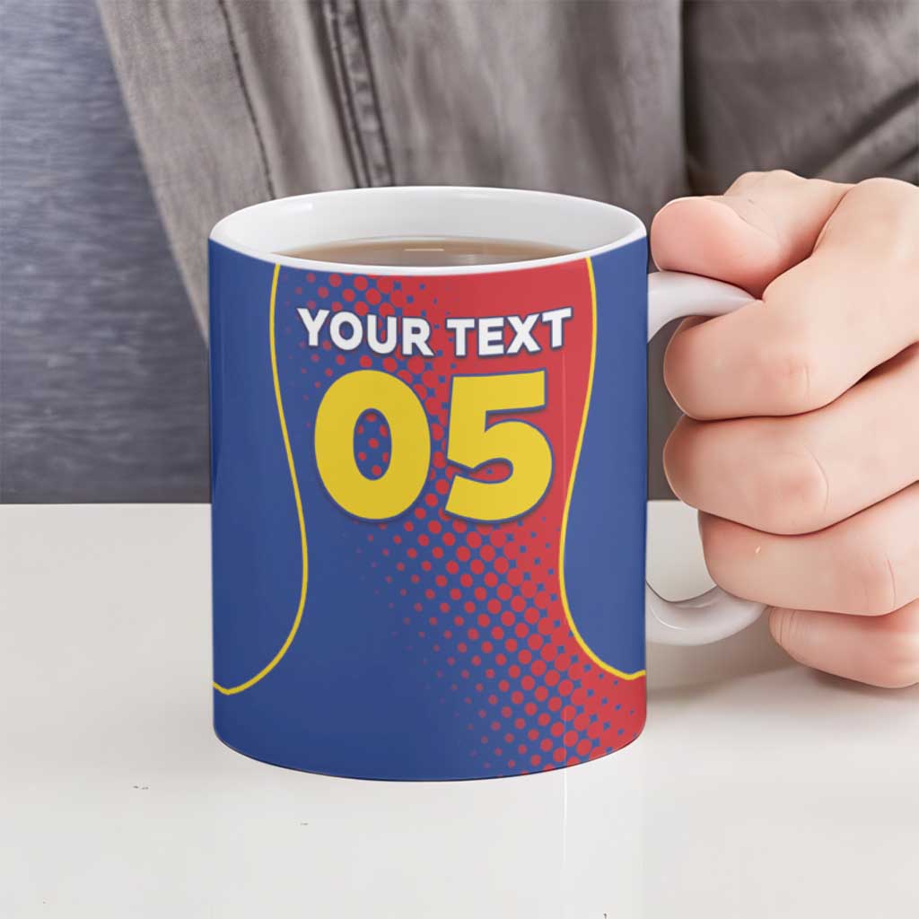 Custom Cape Verde Football Ceramic Mug Blue Sharks Make History - Wonder Print Shop