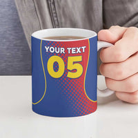 Custom Cape Verde Football Ceramic Mug Blue Sharks Make History - Wonder Print Shop