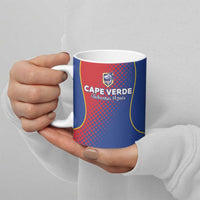 Custom Cape Verde Football Ceramic Mug Blue Sharks Make History - Wonder Print Shop
