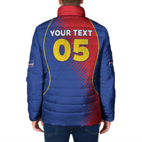 Custom Cape Verde Football Padded Jacket Blue Sharks Make History - Wonder Print Shop