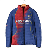 Custom Cape Verde Football Padded Jacket Blue Sharks Make History - Wonder Print Shop