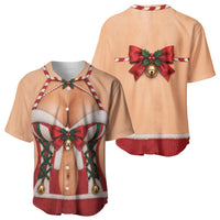 Funny Christmas Fake Boobs Costume Baseball Jersey