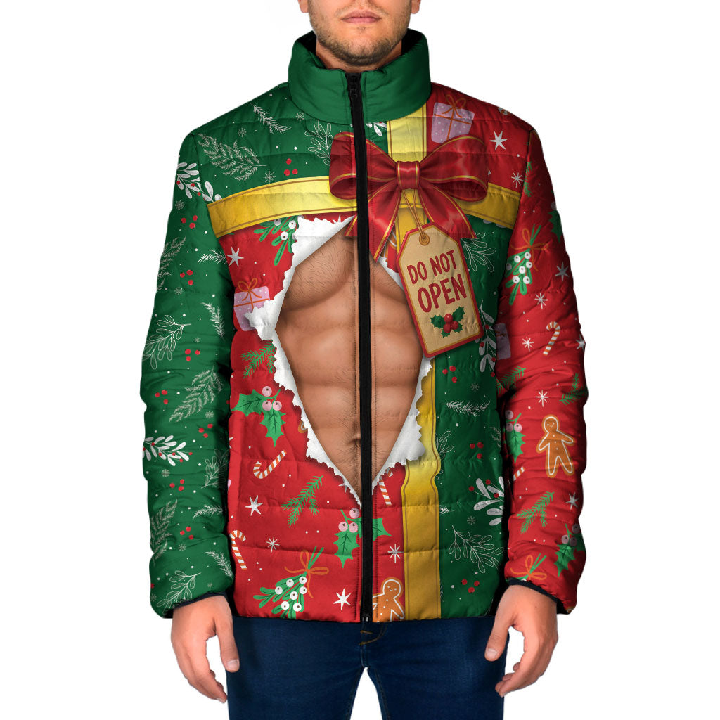 Funny Christmas Fake Muscle Costume Padded Jacket