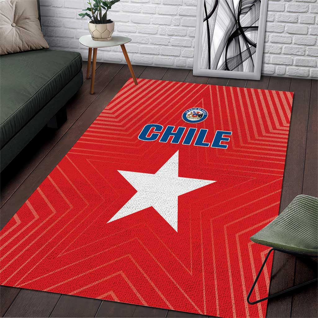 Chile Star Football Area Rug Vamos La Roja