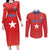 Custom Chile Star Football Couples Matching Long Sleeve Bodycon Dress and Long Sleeve Button Shirt Vamos La Roja