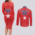 Custom Chile Star Football Couples Matching Long Sleeve Bodycon Dress and Long Sleeve Button Shirt Vamos La Roja