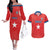 Custom Chile Star Football Couples Matching Off The Shoulder Long Sleeve Dress and Hawaiian Shirt Vamos La Roja