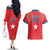 Custom Chile Star Football Couples Matching Off The Shoulder Long Sleeve Dress and Hawaiian Shirt Vamos La Roja