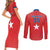 Custom Chile Star Football Couples Matching Short Sleeve Bodycon Dress and Long Sleeve Button Shirt Vamos La Roja