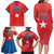 Custom Chile Star Football Family Matching Long Sleeve Bodycon Dress and Hawaiian Shirt Vamos La Roja