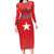 Custom Chile Star Football Family Matching Long Sleeve Bodycon Dress and Hawaiian Shirt Vamos La Roja