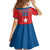 Custom Chile Star Football Family Matching Off Shoulder Short Dress and Hawaiian Shirt Vamos La Roja