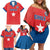 Custom Chile Star Football Family Matching Off Shoulder Short Dress and Hawaiian Shirt Vamos La Roja