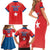 Custom Chile Star Football Family Matching Short Sleeve Bodycon Dress and Hawaiian Shirt Vamos La Roja