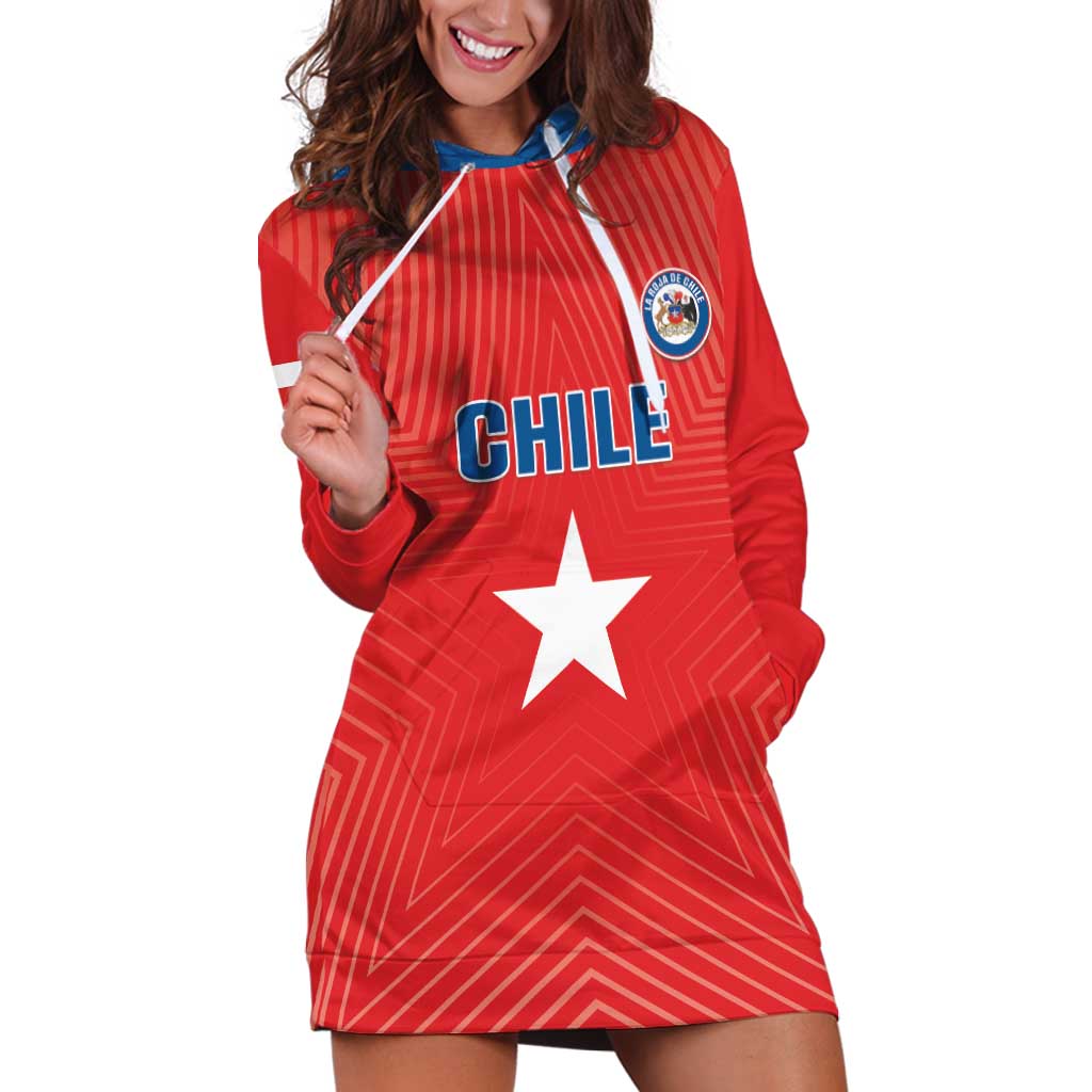 Custom Chile Star Football Hoodie Dress Vamos La Roja