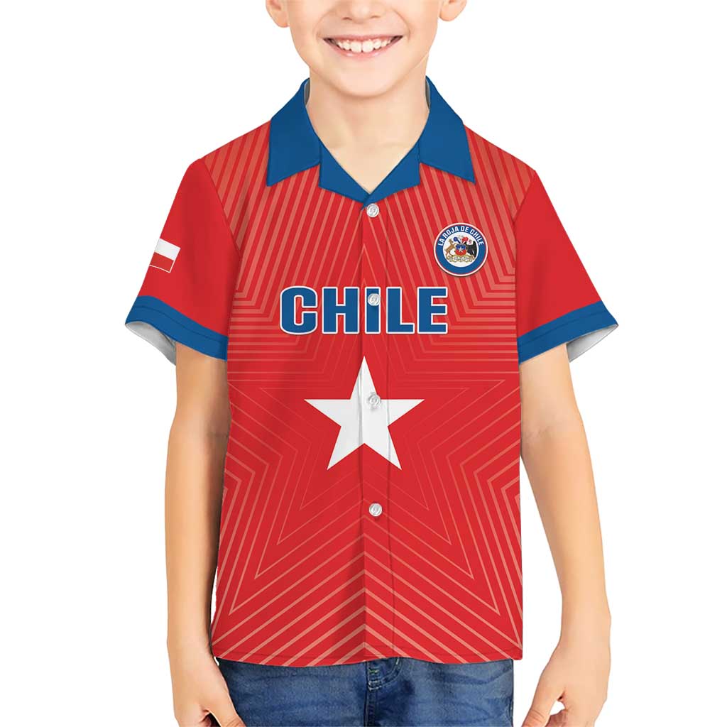 Custom Chile Star Football Kid Hawaiian Shirt Vamos La Roja