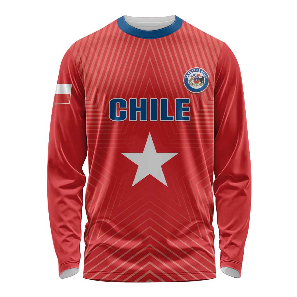 Custom Chile Star Football Long Sleeve Shirt Vamos La Roja