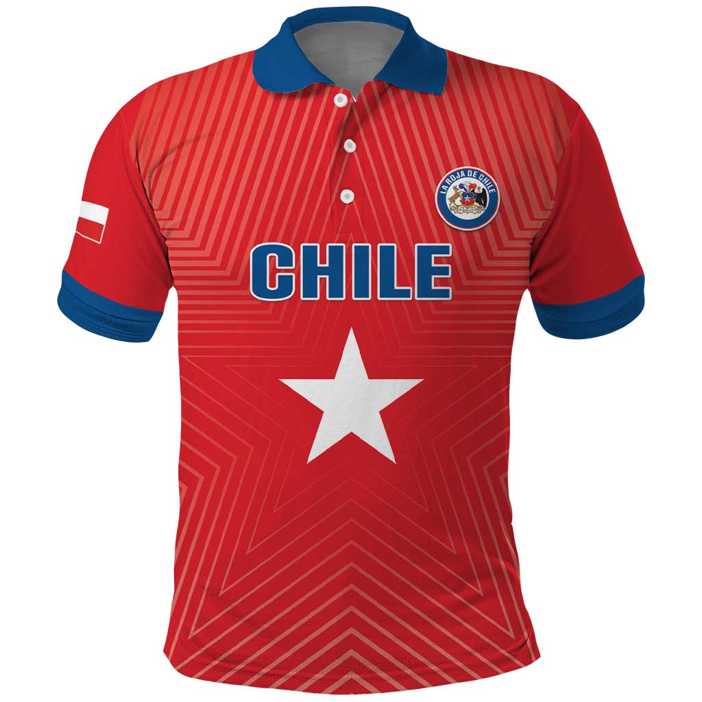 Custom Chile Star Football Polo Shirt Vamos La Roja