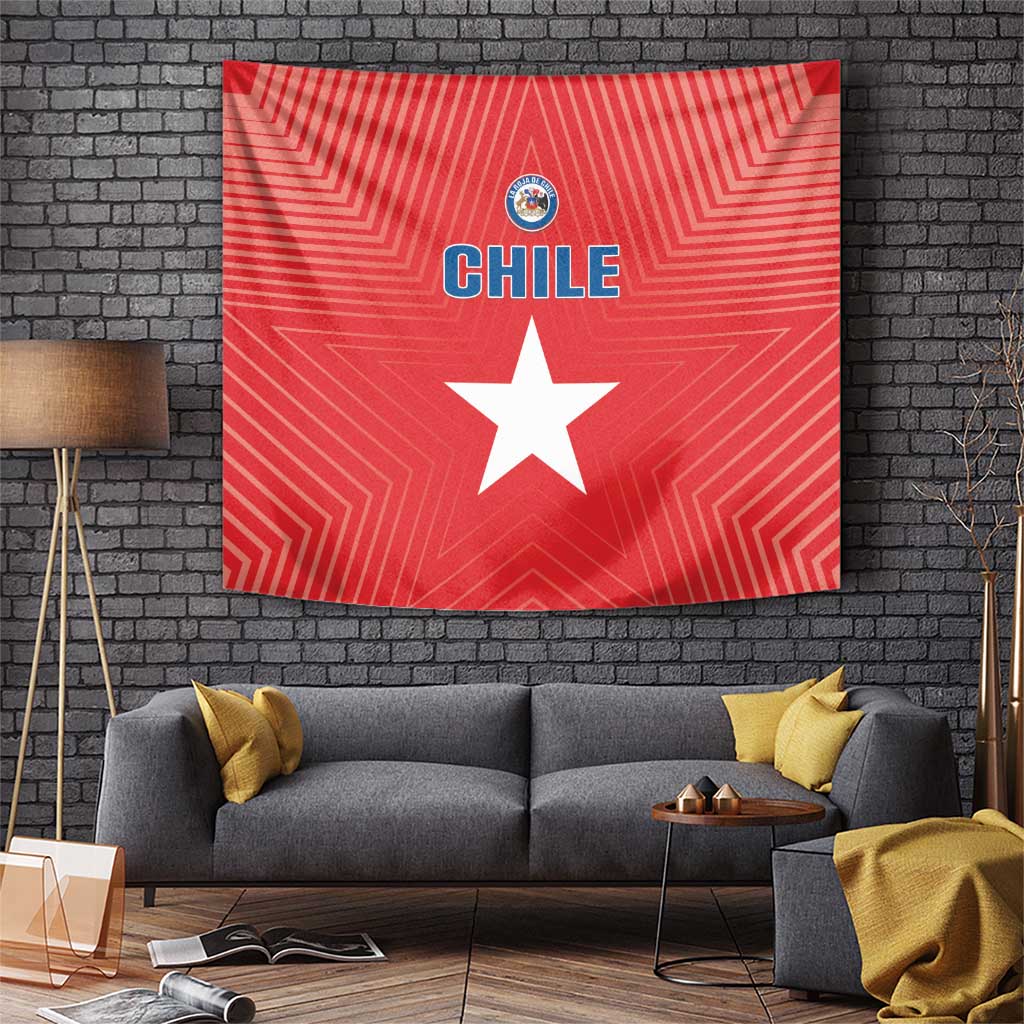 Chile Star Football Tapestry Vamos La Roja