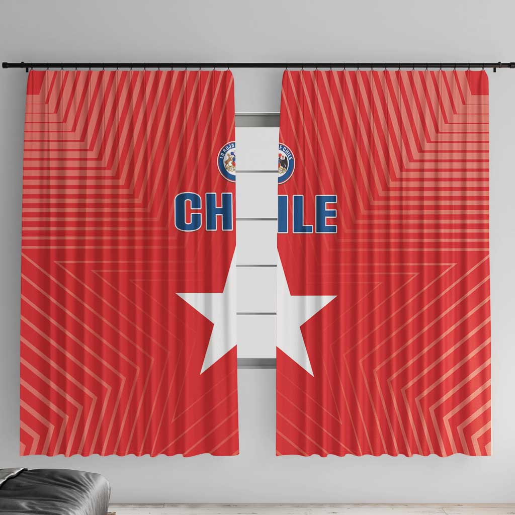 Chile Star Football Window Curtain Vamos La Roja