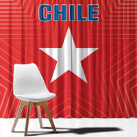 Red Chile flag curtain panel close-up with CHILE text and white star