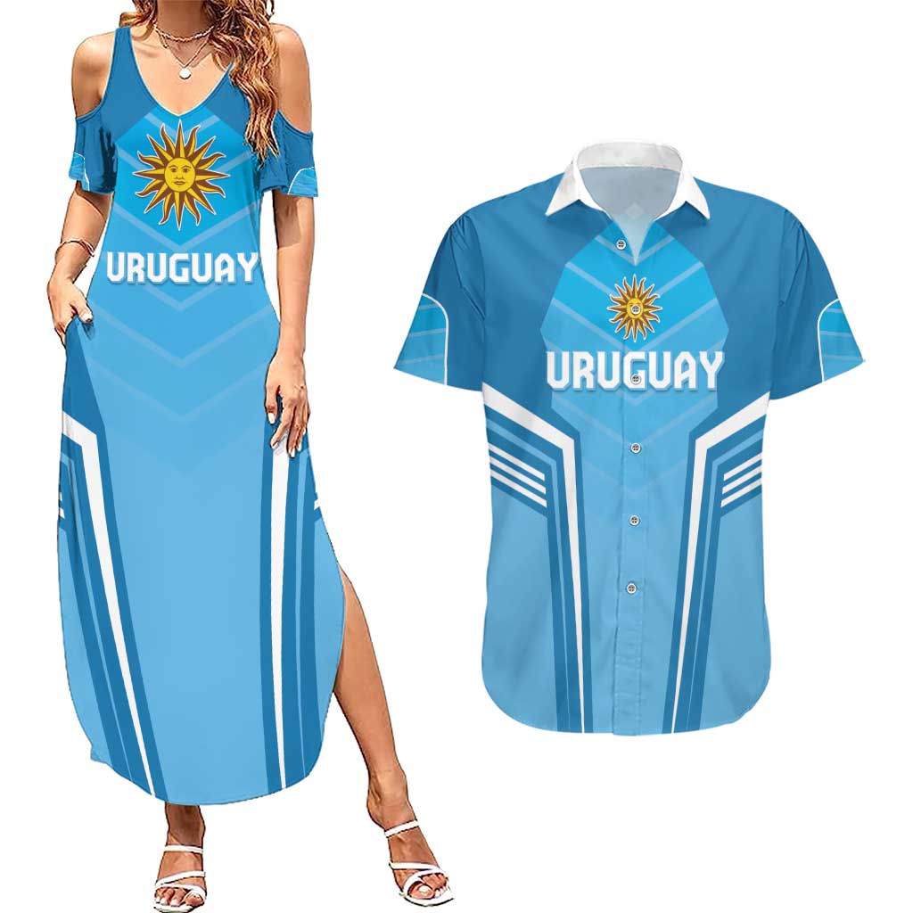 Custom Uruguay Football Couples Matching Summer Maxi Dress and Hawaiian Shirt Unique Style