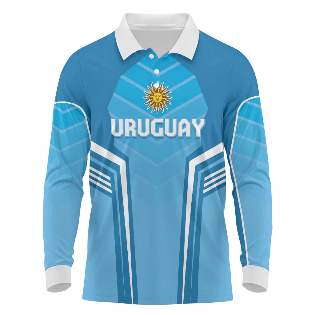 Custom Uruguay Football Long Sleeve Polo Shirt Unique Style