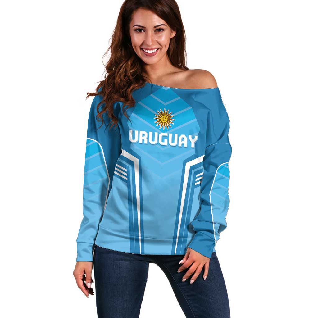 Custom Uruguay Football Off Shoulder Sweater Unique Style