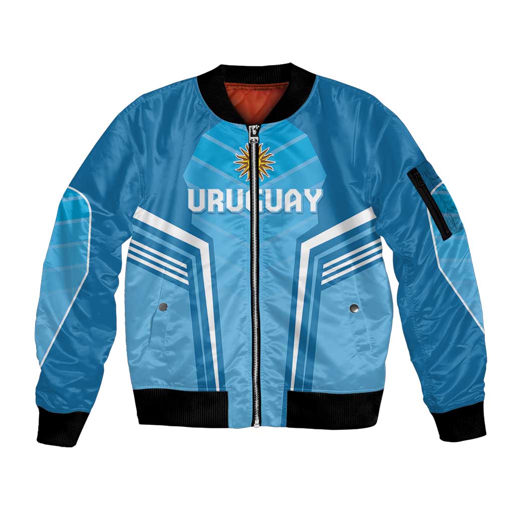 Custom Uruguay Football Sleeve Zip Bomber Jacket Unique Style