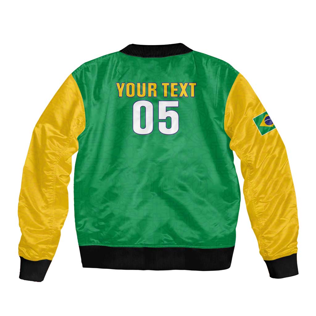 Custom Brazil Football Bomber Jacket Flag Style