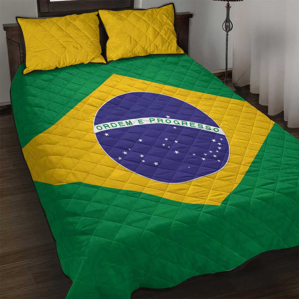 Brazil Football Quilt Bed Set Flag Style