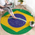 Brazil Football Round Carpet Flag Style