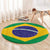 Brazil Football Round Carpet Flag Style