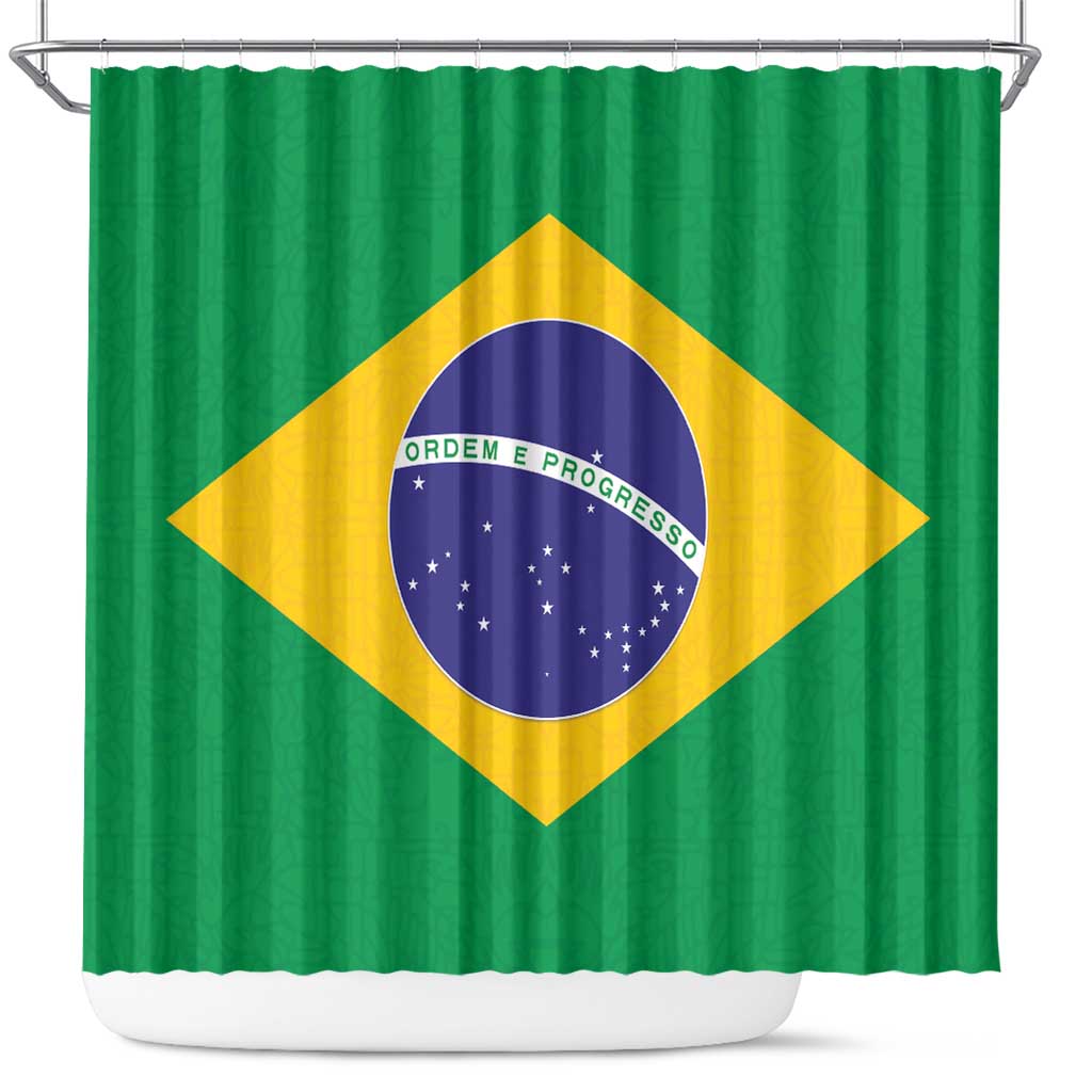 Brazil Football Shower Curtain Flag Style