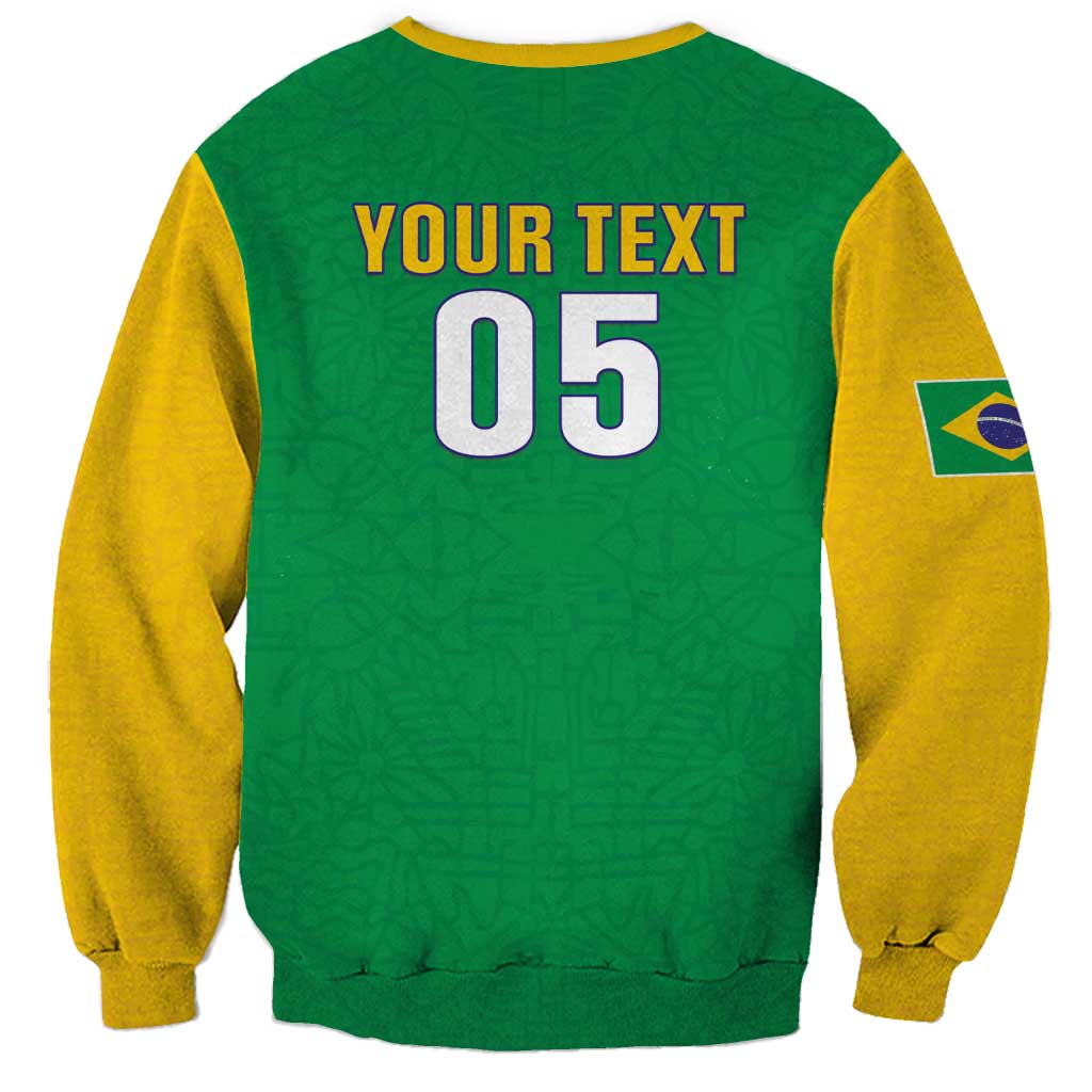 Custom Brazil Football Sweatshirt Flag Style