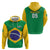 Custom Brazil Football Zip Hoodie Flag Style