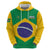 Custom Brazil Football Zip Hoodie Flag Style