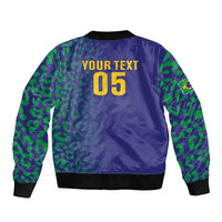 Custom Brazil Football Bomber Jacket With Leopard Pattern